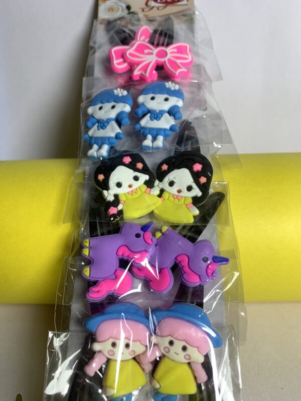 Multicolor Doll Hair Clips – Cute Gudia Design for Girls– Set Of 6(₹4.25 per pcs)