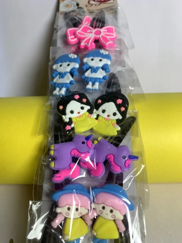 Multicolor Doll Hair Clips – Cute Gudia Design for Girls– Set Of 6(₹4 per pcs)