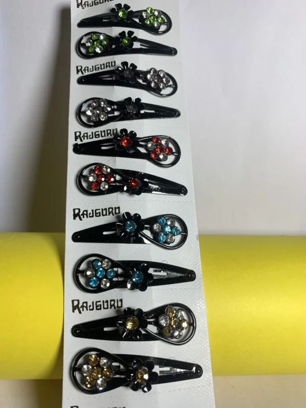 Stylish Black Hair Clips – Elegant Design for Daily & Party Wear– Set Of 6(₹4 per pcs)