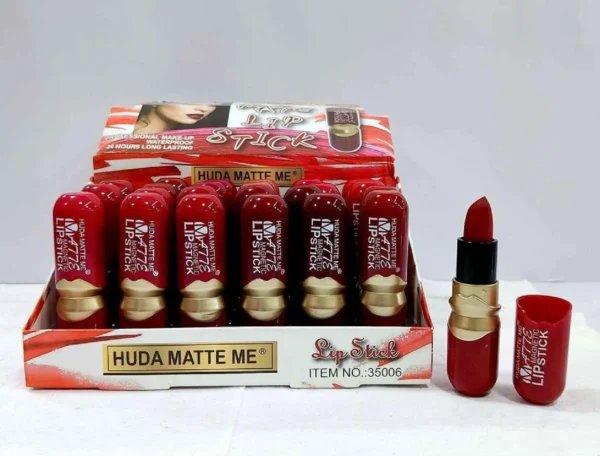 Hudda Matte Multicolor Lipstick (12 Pcs Box) – Long Lasting, Waterproof & Smudge-Proof Lip Colors for Wholesale