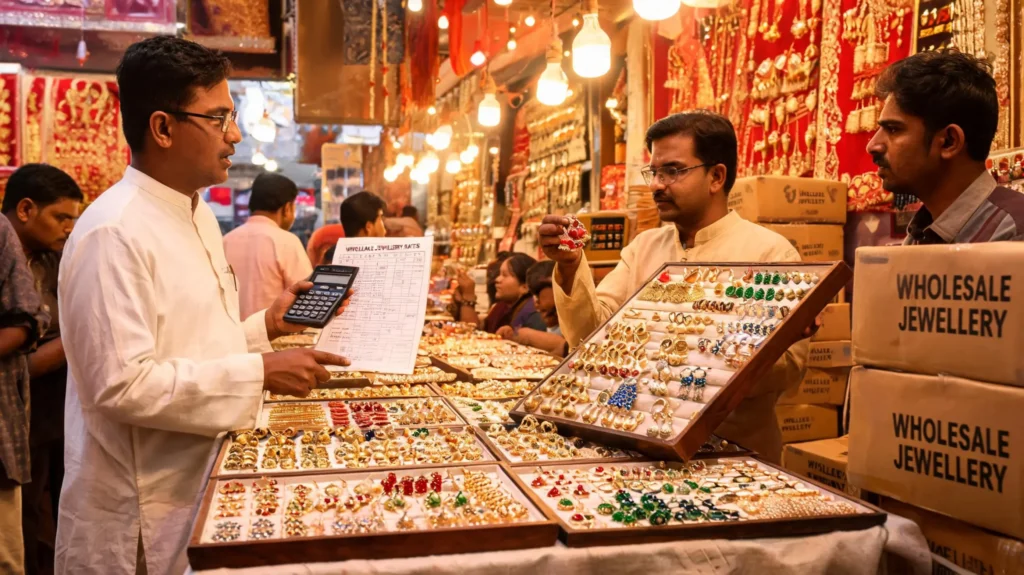 Earrings Wholesale Market In Delhi With Price List (2026) | Sadar Bazaar, Chandni Chowk & Shringaristan 3 Chandni Chowk wholesale earrings market with bulk jewellery suppliers in Delhi