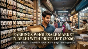 Earrings wholesale market in Delhi with price list featuring Sadar Bazaar Chandni Chowk Karol Bagh and Shringaristan